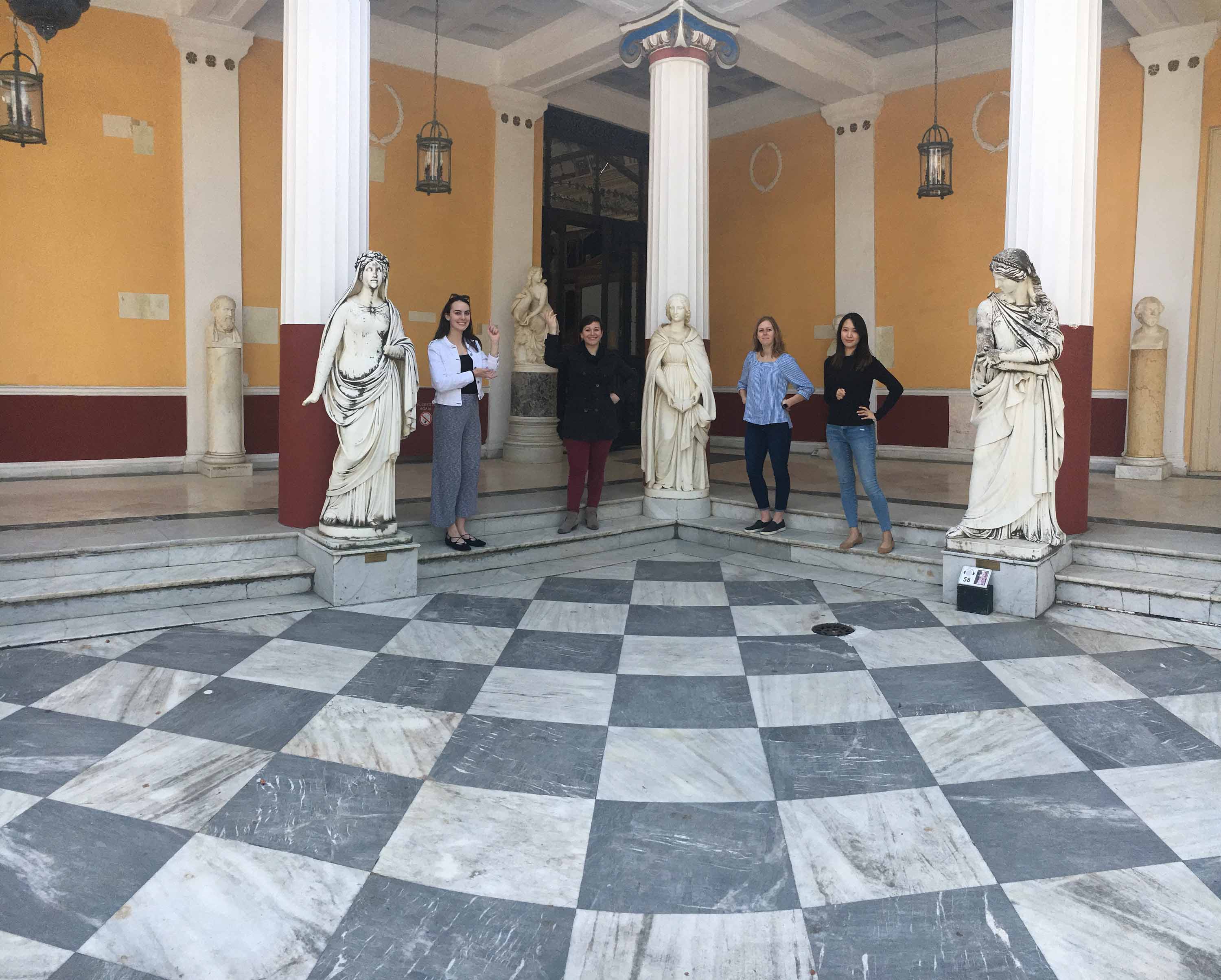 dental students at museum in greece